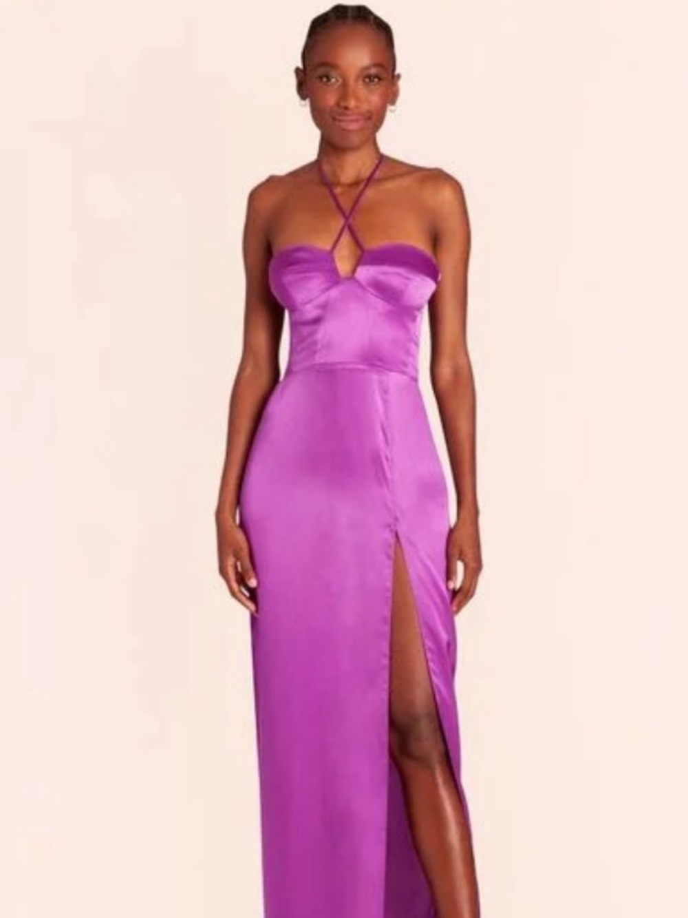 NWT Amanda Uprichard Dress Charmaine Maxi Silk in Purple